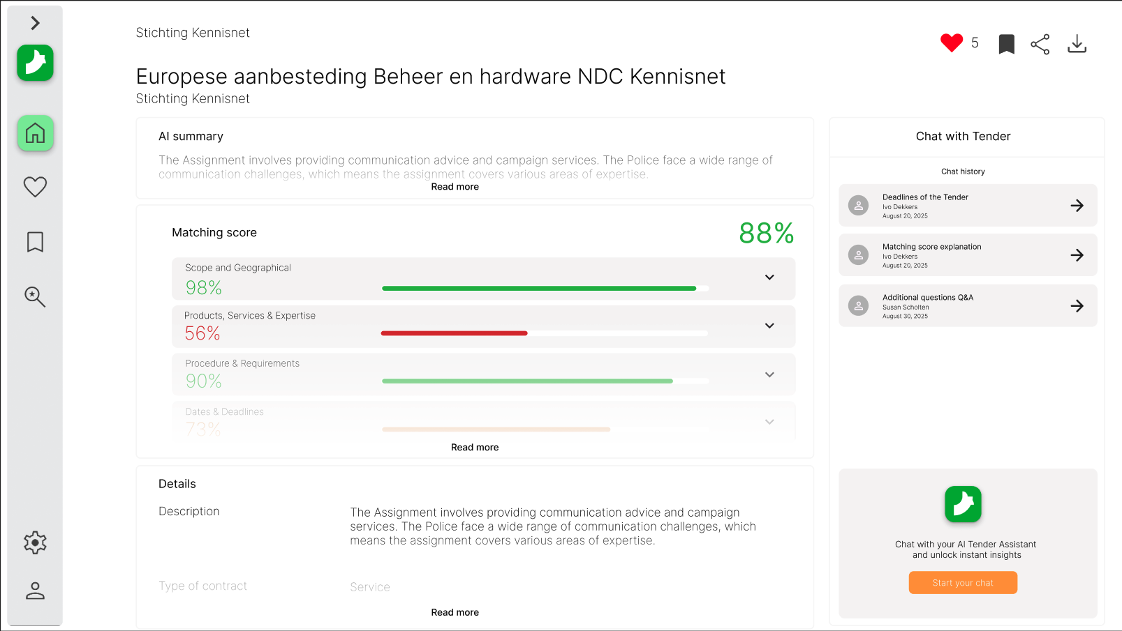 TenderStrateeg screenshot